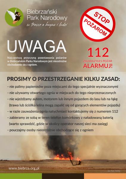 Najczęstrzą przyczyną pozarów jest nieostrożne obchodzenie się z ogniem.