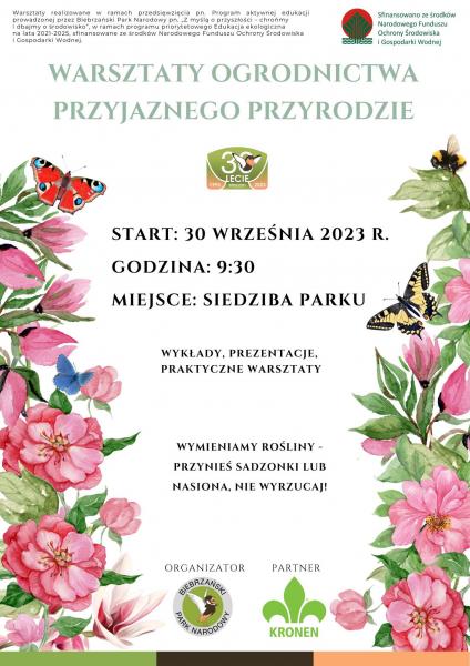 Zapraszamy na warsztaty pn. „Ogrody przyjazne przyrodzie”