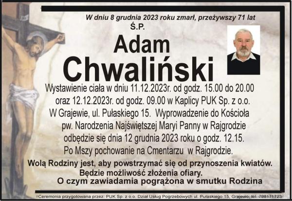 Zmarł Adam Chwaliński